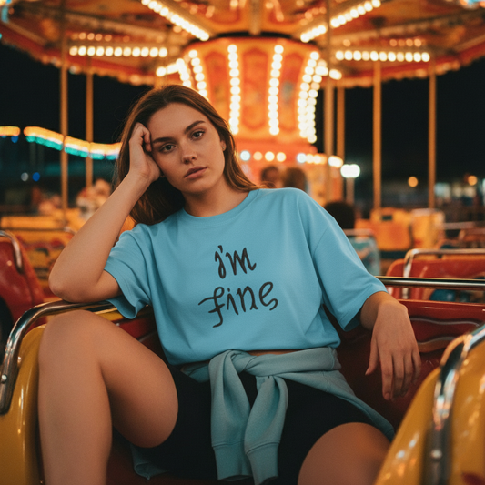 I’m Fine Crop Top | Women’s Cotton Casual Printed Short Top | Iconicwears Iconic Wears