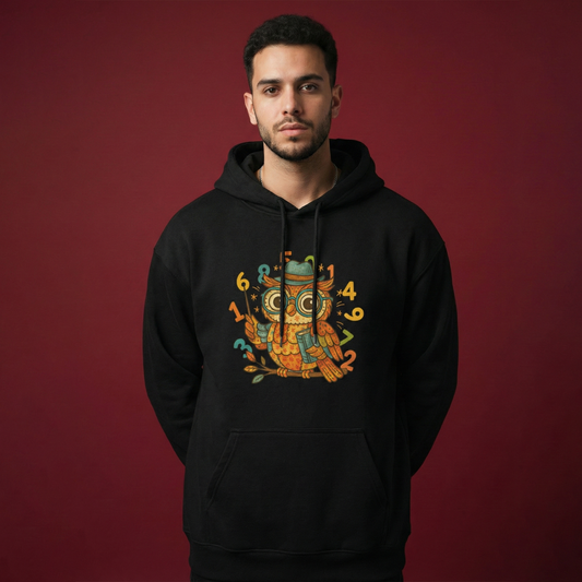 The Little Professor - Math Geek Owl Graphic Hoodie(Unisex) Iconic Wears