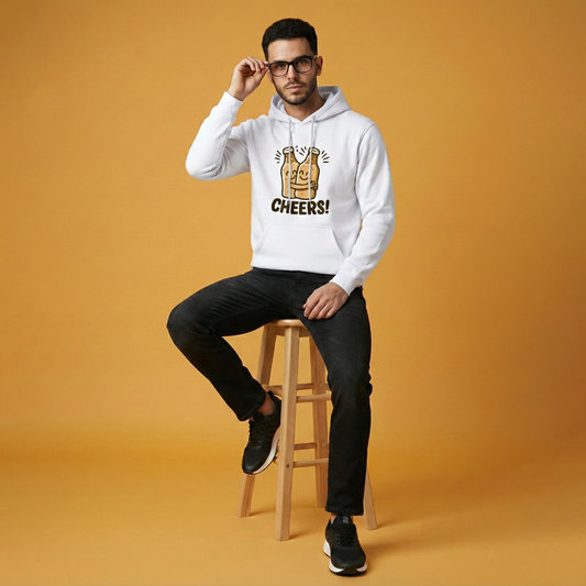 Cheers! Hoodie – Cute Beer Bottles Hugging Graphic(Unisex) Iconic Wears